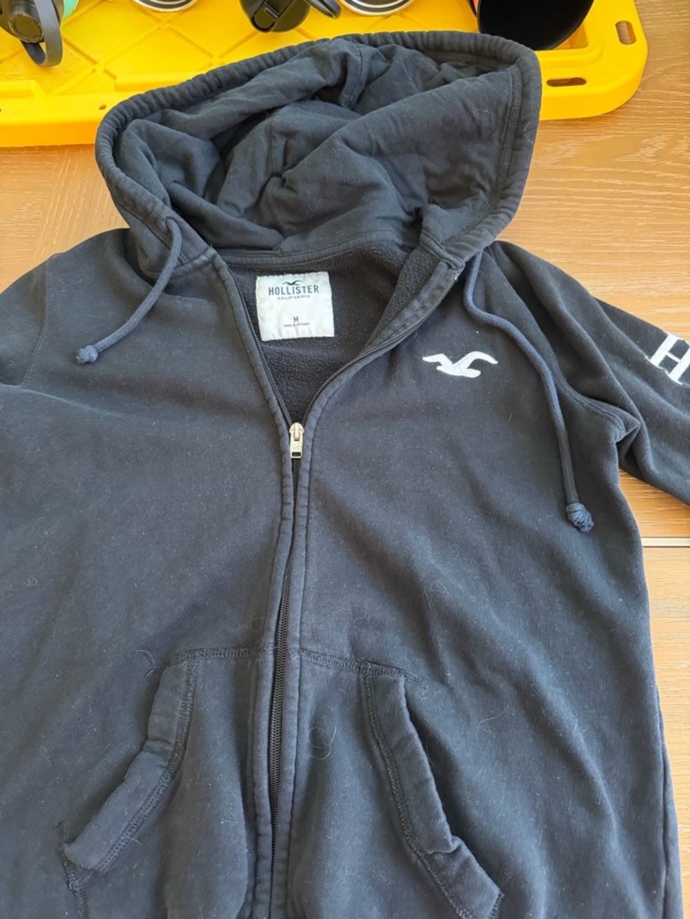 Hollister Black Full-Zip Fleece Hoodie